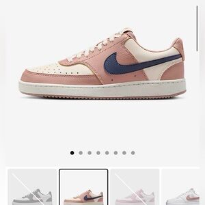 Nike court vision low next Nature Cream and Pink Sneakers